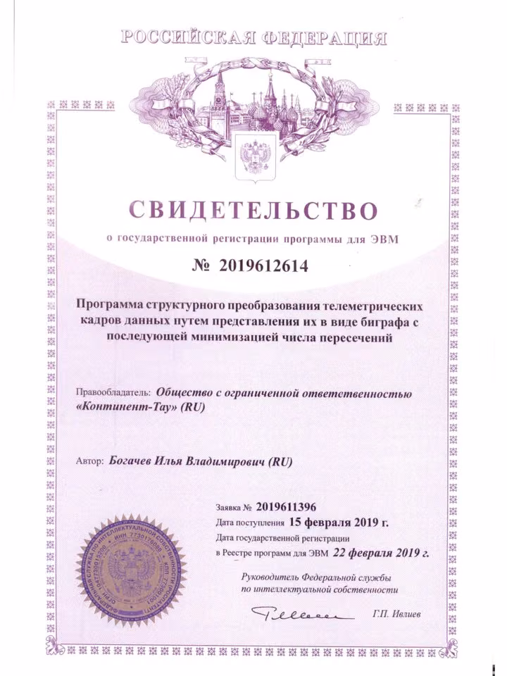 Свидетельство о регистрации ПО